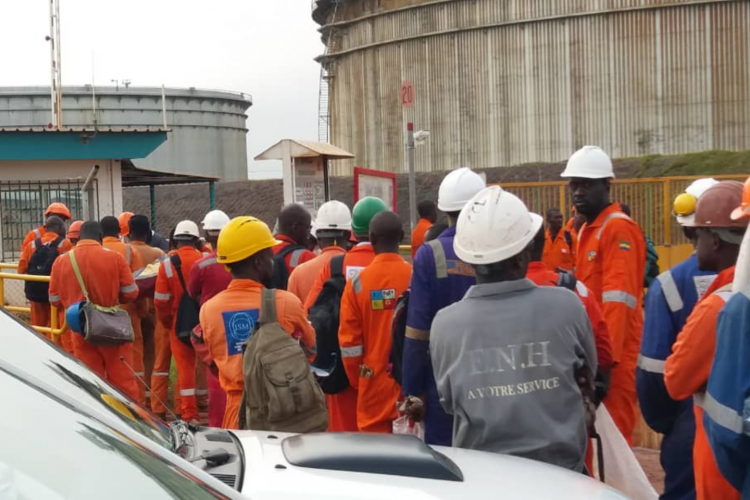 Travailleurs du secteur pétrolier au Gabono lors d'une précédente grève - ONEP