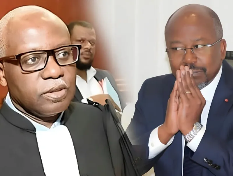 Alain Claude Bilie-By-Nzé, président du parti Ensemble pour le Gabon (EPG) et Me Moubembe