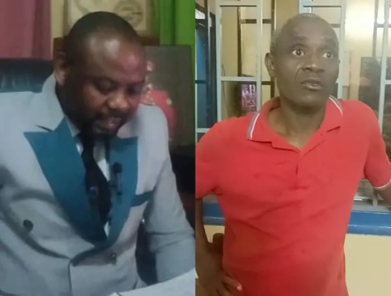 Alain Ovono Afiri et le procureur adjoint Ghislain Kandy. © ANS