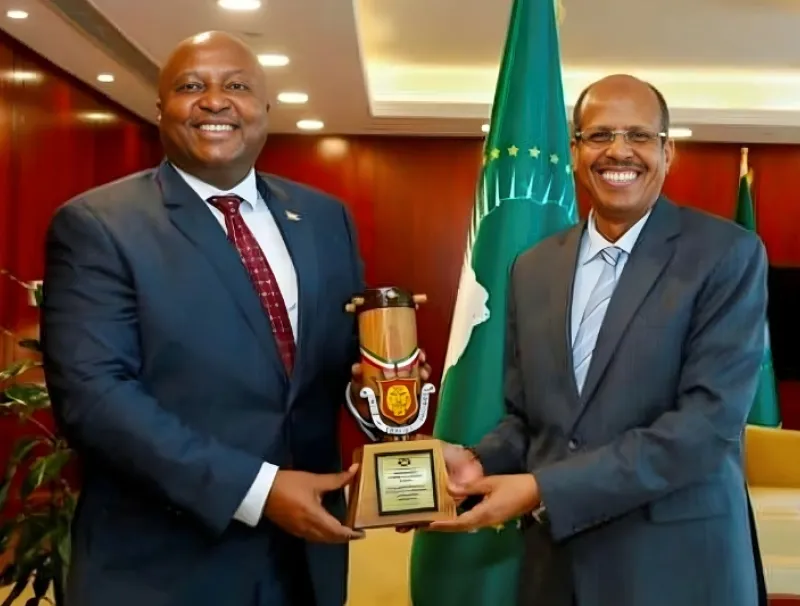 De gauche à droite, Albert Shingiro et Mahmoud Ali Youssouf