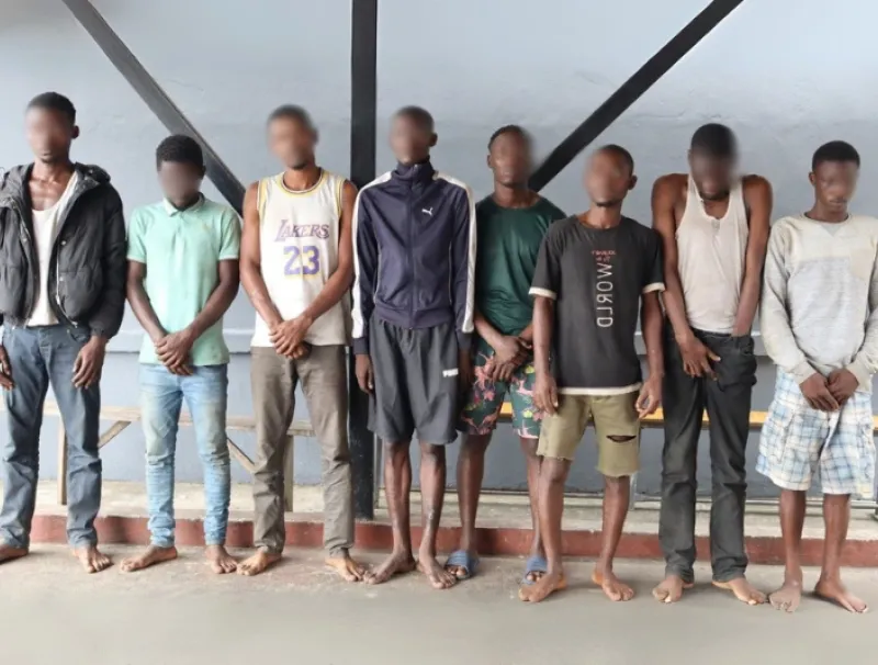 Awax Mabende et ses compagnons à la Police Judiciaire