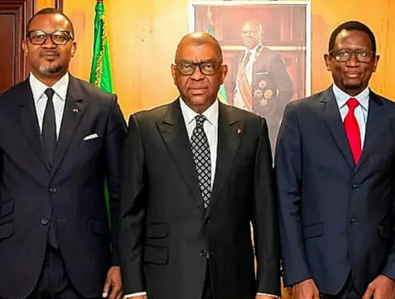 Alexandre Barro Chambrier, vice président de la République et les représentants de la BAD