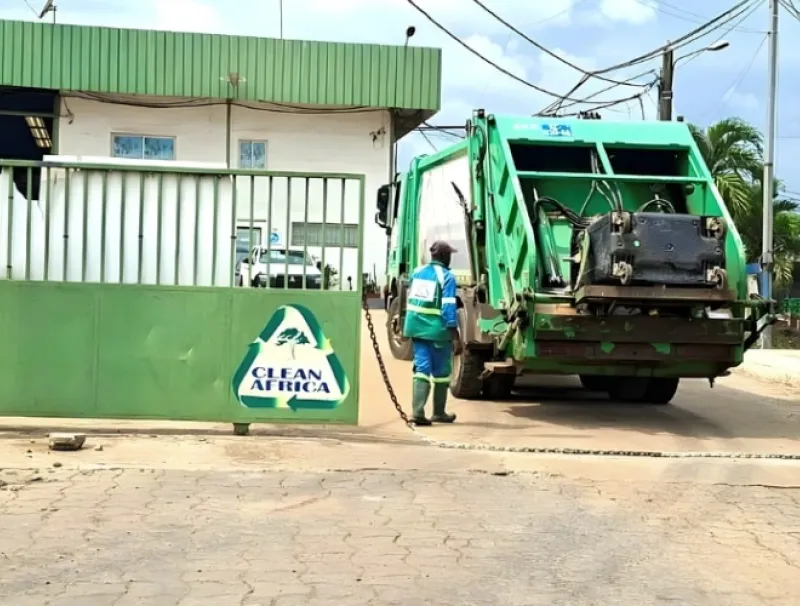 Une vue de l’entrée du siège de la société Clean Africa.