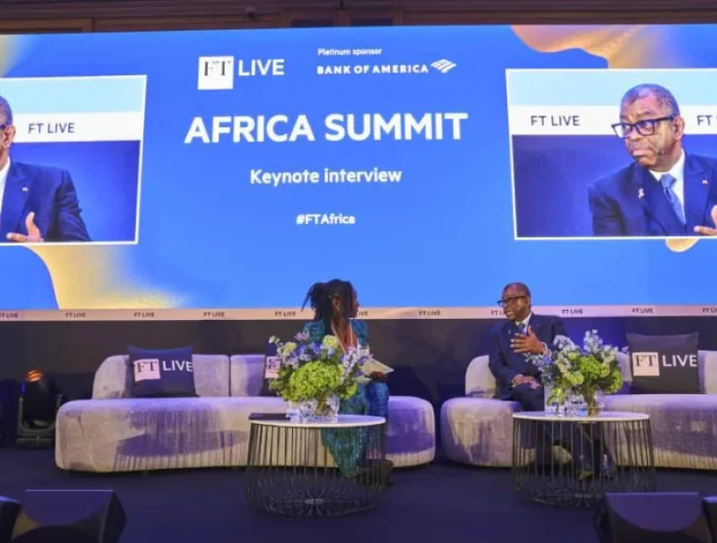 Alexandre Barro Chambrier s’exprimant au Financial Times Africa Summit à Londres.