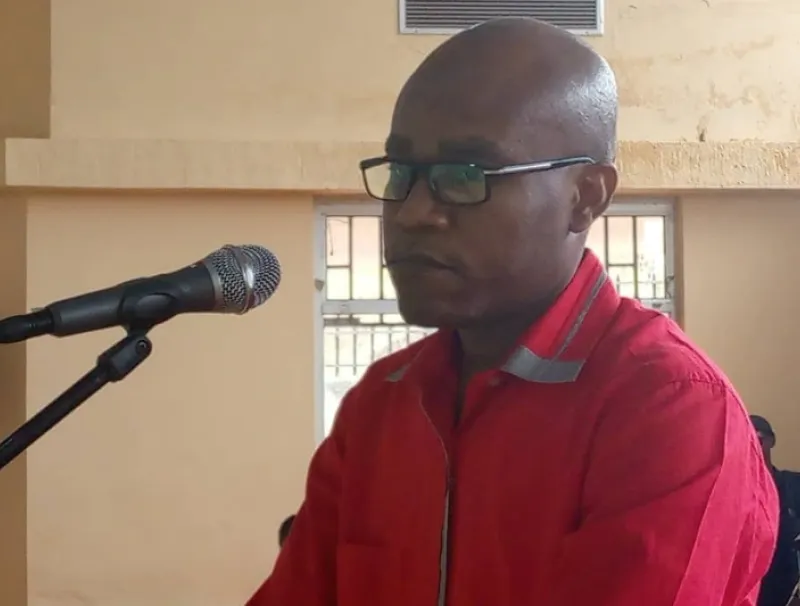 Mack Gaivor Mvou Mbiga durant l’instruction à la barre.