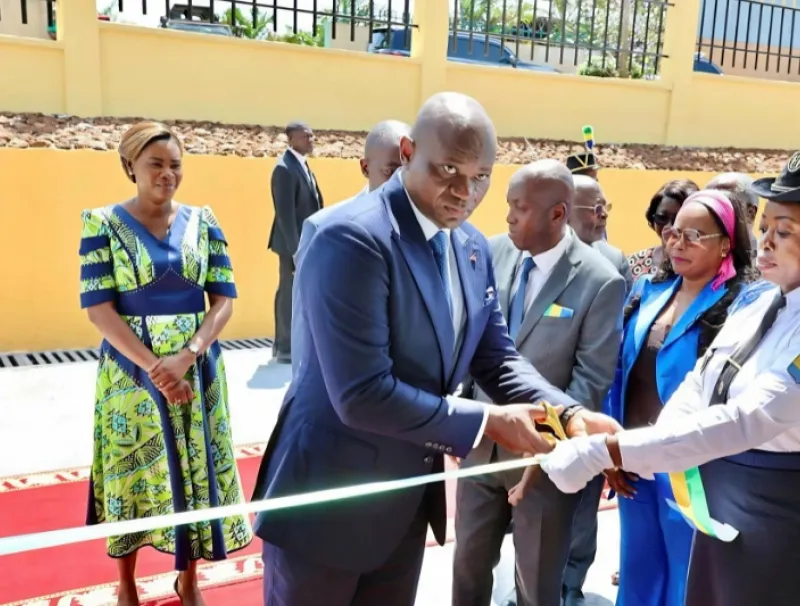 Brice Clotaire Oligui Nguema, président du Gabon à l'inauguration de l’annexe du tribunal