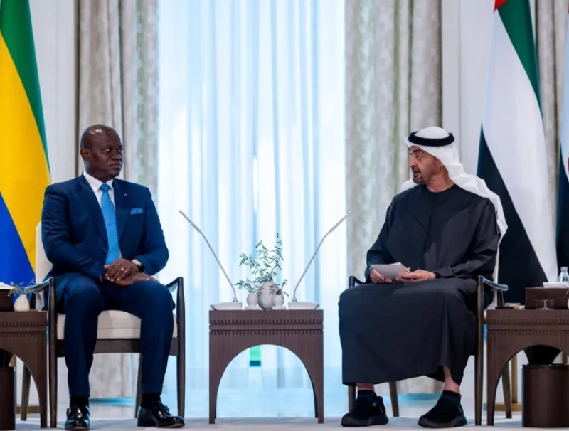 Brice Clotaire Oligui Nguema, président du Gabon et Son Altesse Sheikh Mohamed bin Zayed Al Nahyan