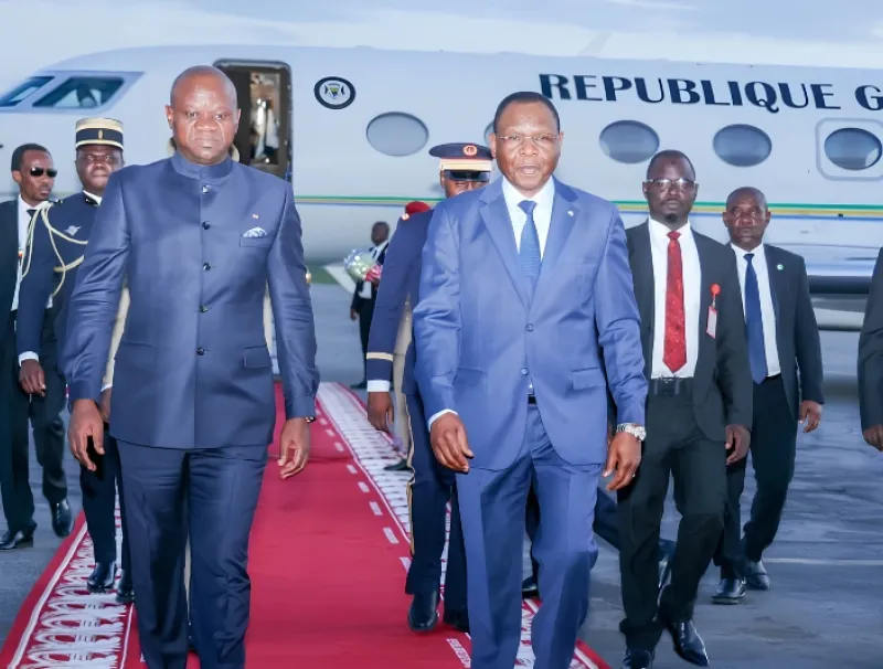 Brice Clotaire Oligui Nguema, président du Gabon à son arrivée à N’Djaména