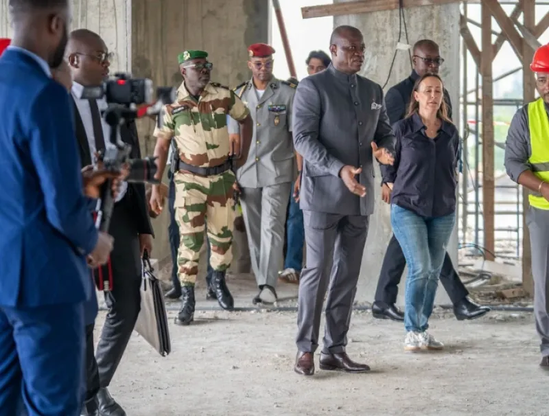 Brice Clotaire Oligui Nguema, président du Gabon sur les chantiers de deux musées