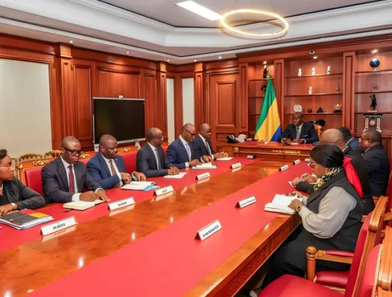 Brice Clotaire Oligui Nguema, président du Gabon et les directeurs généraux des régies financières
