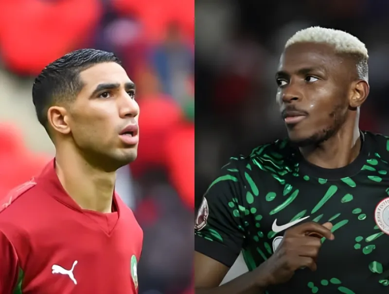 Achraf Hakimi, footballeur international marocain, Victor Osimhen footballeur nigérian international nigérien