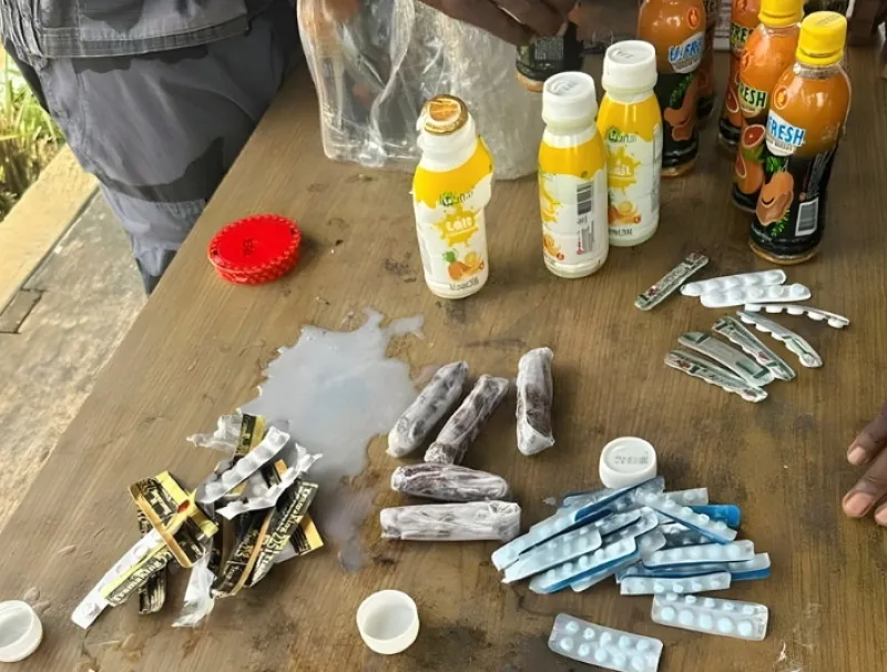 Quelques-uns des produits stupéfiants saisis par la brigade de gendarmerie de Meyo-Kyè