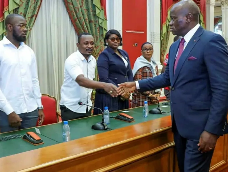 Réception des représentants des déguerpis par le chef de l’Etat, Brice Clotaire Oligui Nguema. © DR