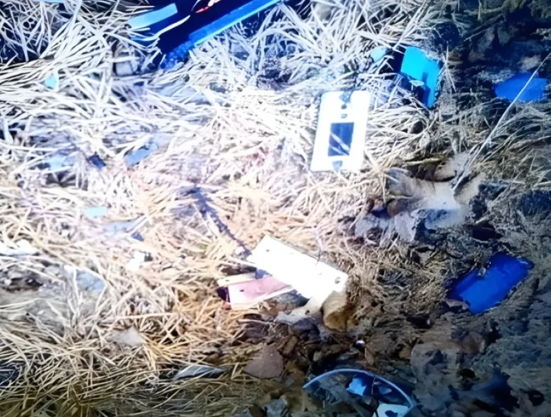 Des fragments du drone abattu