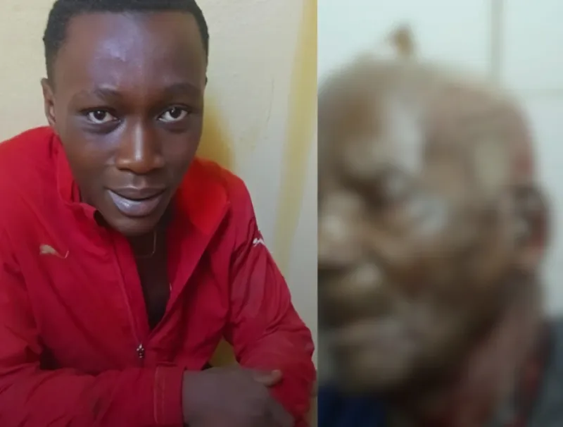 Basile Mbama pendant sa prise en charge à l’hôpital pendant que son agresseur, Darcy Okantsiagui, était aux arrêts. © Arnaud MIHINDOU MOMBO