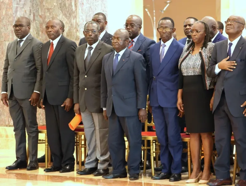 Une vue des responsables des partis politiques lors de la rencontre avec le président Brice Clotaire Oligui Nguema.