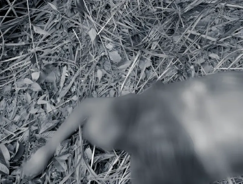 La victime après l’attaque de l’éléphant à Tchibanga