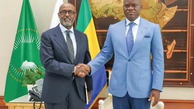 Brice Clotaire Oligui Nguema, président du Gabon et Abebe Aemro Selassie, Directeur du Département Afrique du FMI