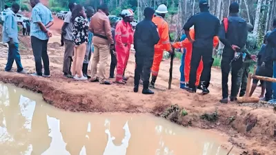 Les autorités et les responsables de Perenco sur le lieu de la résurgence de la pollution