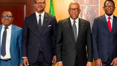 Alexandre Barro Chambrier, vice président de la République et les représentants de la BAD