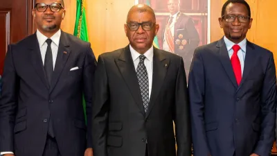 Alexandre Barro Chambrier, vice président de la République et les représentants de la BAD 