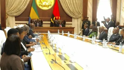 Brice Clotaire Oligui Nguema, président du Gabon en visite d'État en Angola
