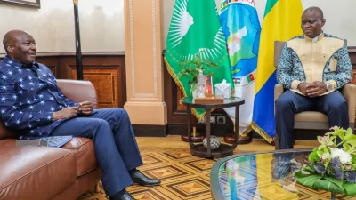 Brice Clotaire Oligui Nguema, président du Gabon et Henri Claude Oyima, PDG de BGFI Bank
