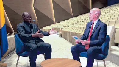 Brice Clotaire Oligui Nguema, président du Gabon et Marc Perelman