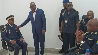 Le colonel Théophile Ndounda Leboussi, installé dans son fauteuil de directeur général de la DGDI