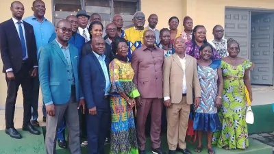 Les conseillers municipaux à l’issue du vote du budget primitif de la commune de Tchibanga