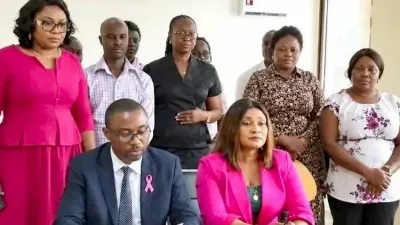 Les membres du SAMTAC lors de leur déclaration