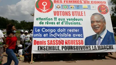 Campagne présidentielle Denis Sassou Nguesso, président sortant du Congo-Brazaville