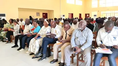 Les enseignants lors de la rencontre avec la ministre d’État Camélia Ntoutoume-Leclercq