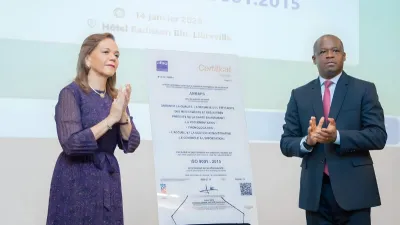 Hermann Immongault, vice-président du gouvernement et Pr Elsa Nkana Joséphine Ayo-Bivigou, ministre de la Santé