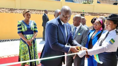 Brice Clotaire Oligui Nguema, président du Gabon à l'inauguration de l’annexe du tribunal