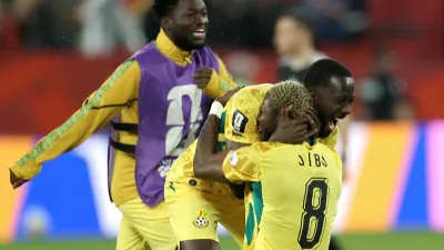 La joie des Ghanéens après leur succès contre le Panama