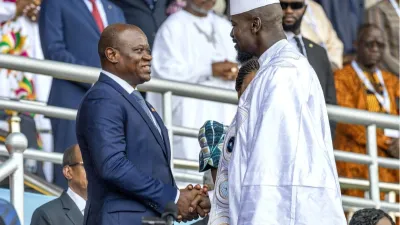 Brice Clotaire Oligui Nguema, président du Gabon et Mamadi Doumbouya, président de la Guinée