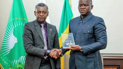 Brice Clotaire Oligui Nguema, président du Gabon et Melchy Obiang, réalisateur