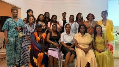Les membres du Collectif des féministes du Gabon.