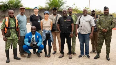 Une vue des journalistes, des promoteurs du projet, des conservateurs du parc et des agents de l’ANPN.