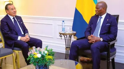 Une vue de l’entretien entre Oligui Nguema et Kamel Ghribi, président de GKSD Investment Holding.