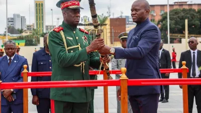 Brice Clotaire Oligui Nguema, président du Gabon et Horta Inta-A Na Man, président de la Transition bissau-guinéenne