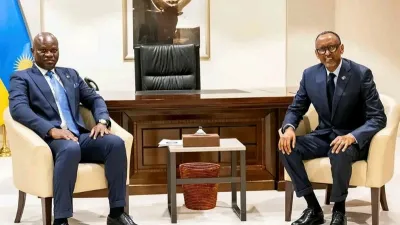 Brice Clotaire Oligui Nguema, président du Gabon et Paul Kagame, président du Rwanda