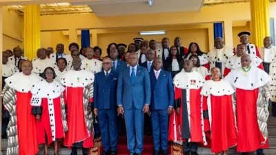 Photo de famille à l’issue de la rentrée judiciaire 2026-2027 au Palais de justice de Libreville.
