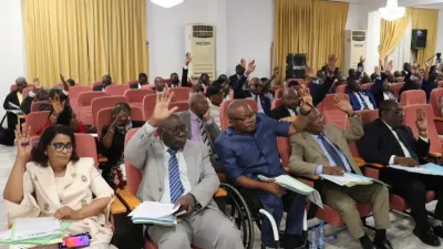 Les sénateurs gabonais au moment de l’adoption du texte