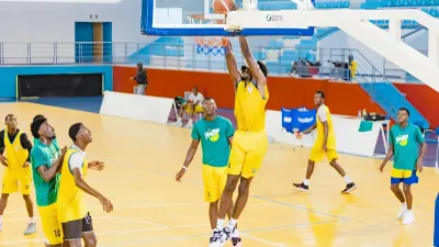 La sélection gabonaise masculine U18 de basketball à Malabo