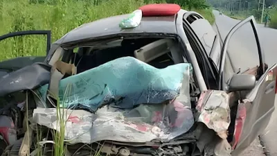 Véhicule impliqué dans l'accident à Mandilou