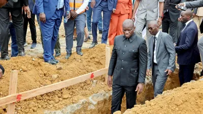 Brice Clotaire Oligui Nguema, président du Gabon au lancement du programme de logement de Ntoum