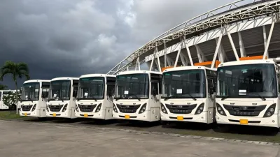 Une vue des nouveau bus de la sogatra